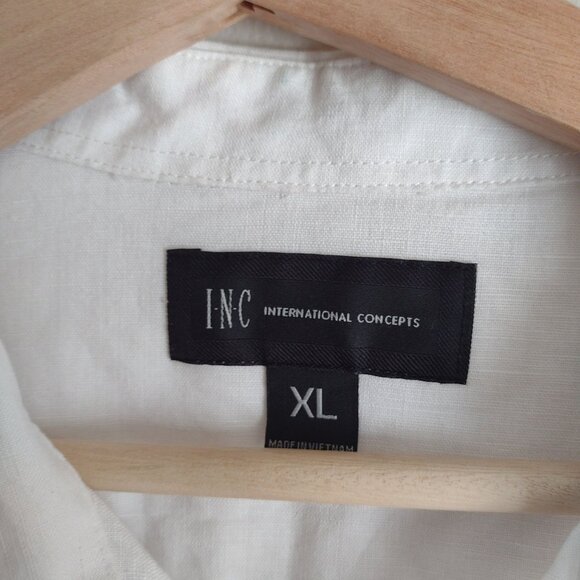 INC International Concepts Mens Linen Blend Ombre Shirt XL w Roll Tab Sleeve - Picture 2 of 10
